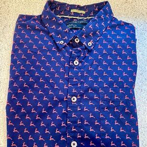 Cactus L/S Button Down Shirt Reindeer/Navy XL